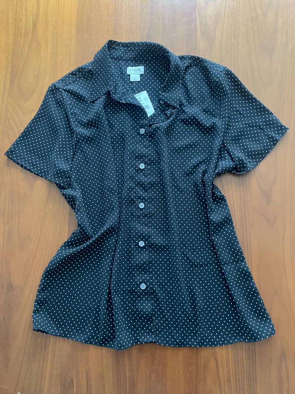 J. Crew Polka Dot Short-Sleeve Button Down Shirt, NWT